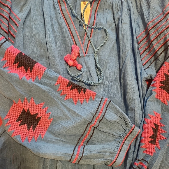 Anthropologie bohemian balloon sleeve peasant blouse, size XL. NWT - Picture 3 of 3